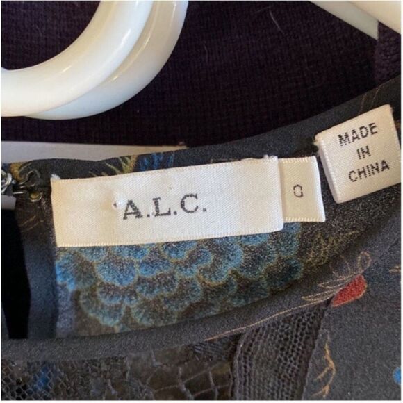 A.L.C. Noemi Silk Floral Chiffon Blouse XS 0 - Picture 8 of 9